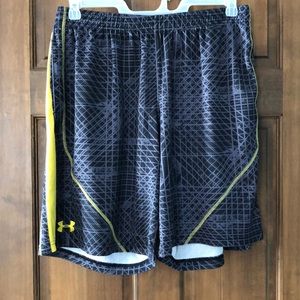 Under Armour Black and Yellow Athletic Shorts
